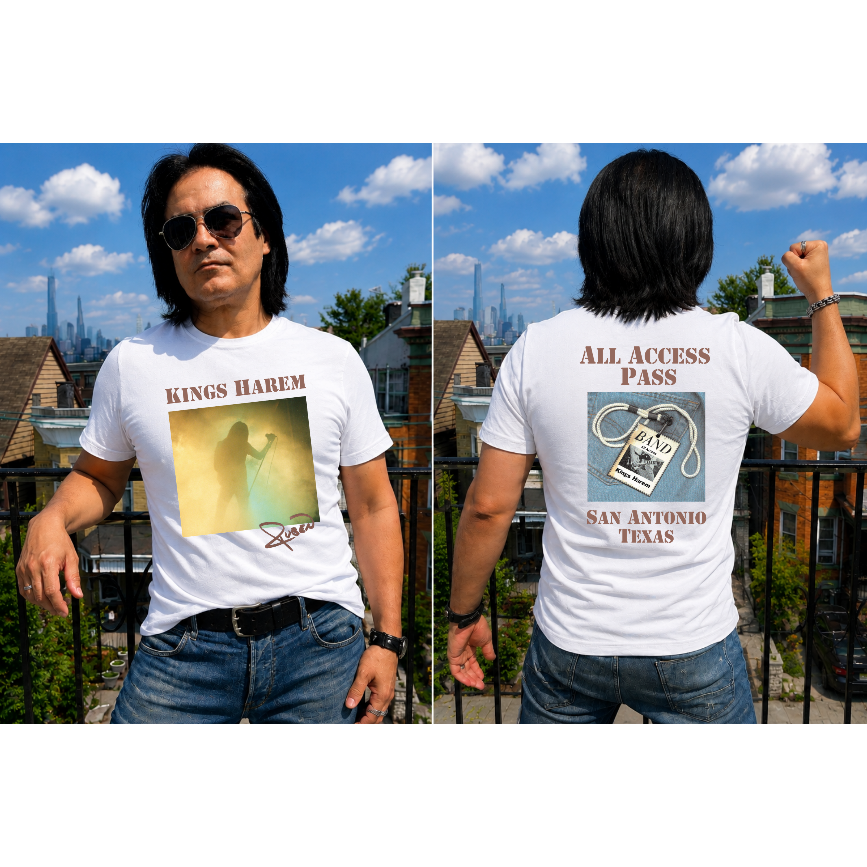 Kings Harlem Vintage Concert Tour T-Shirt | Front & Back Graphic Rock Band Style Unisex Tee | San Antonio Texas Edition