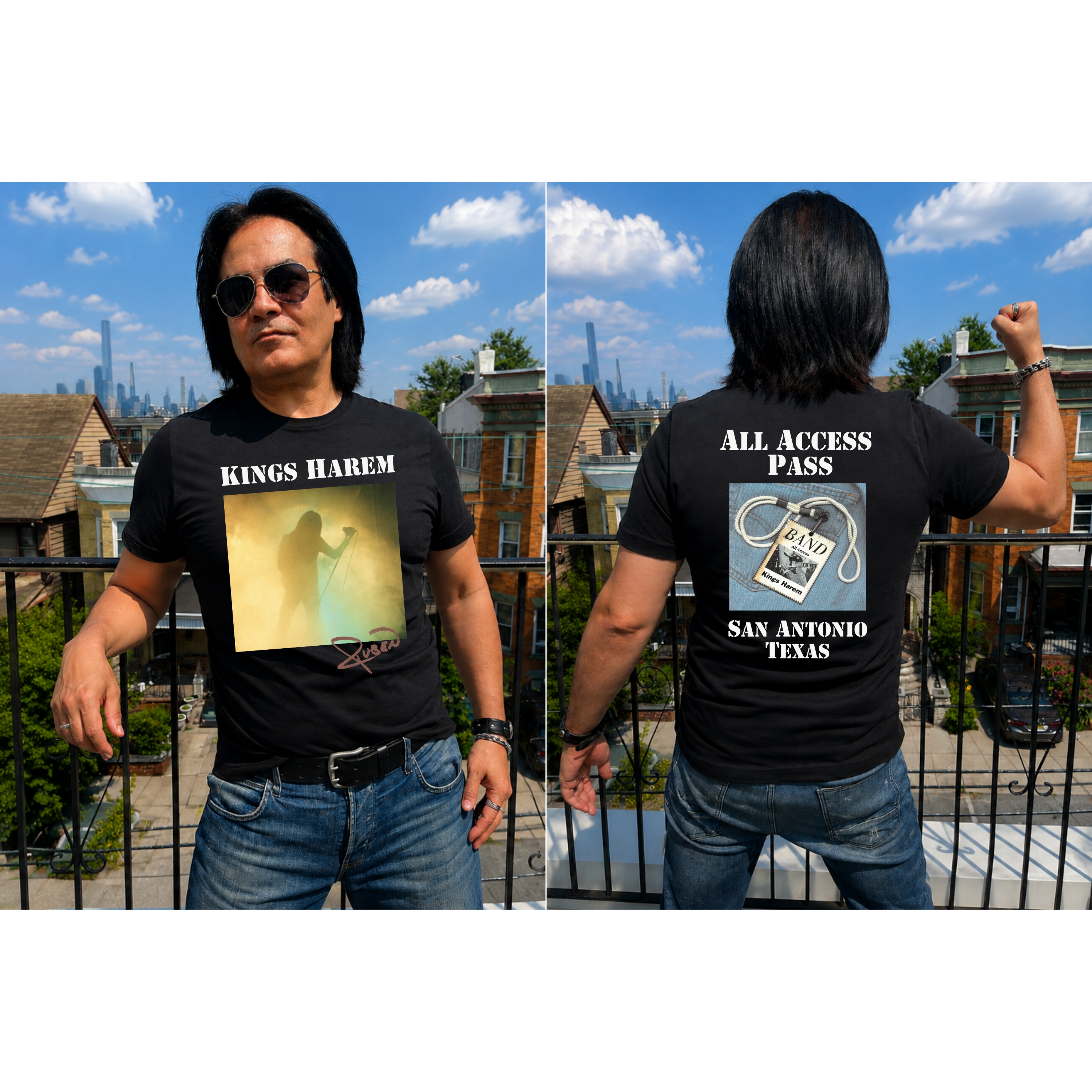 Kings Harlem Vintage Concert Tour T-Shirt | Front & Back Graphic Rock Band Style Unisex Tee | San Antonio Texas Edition