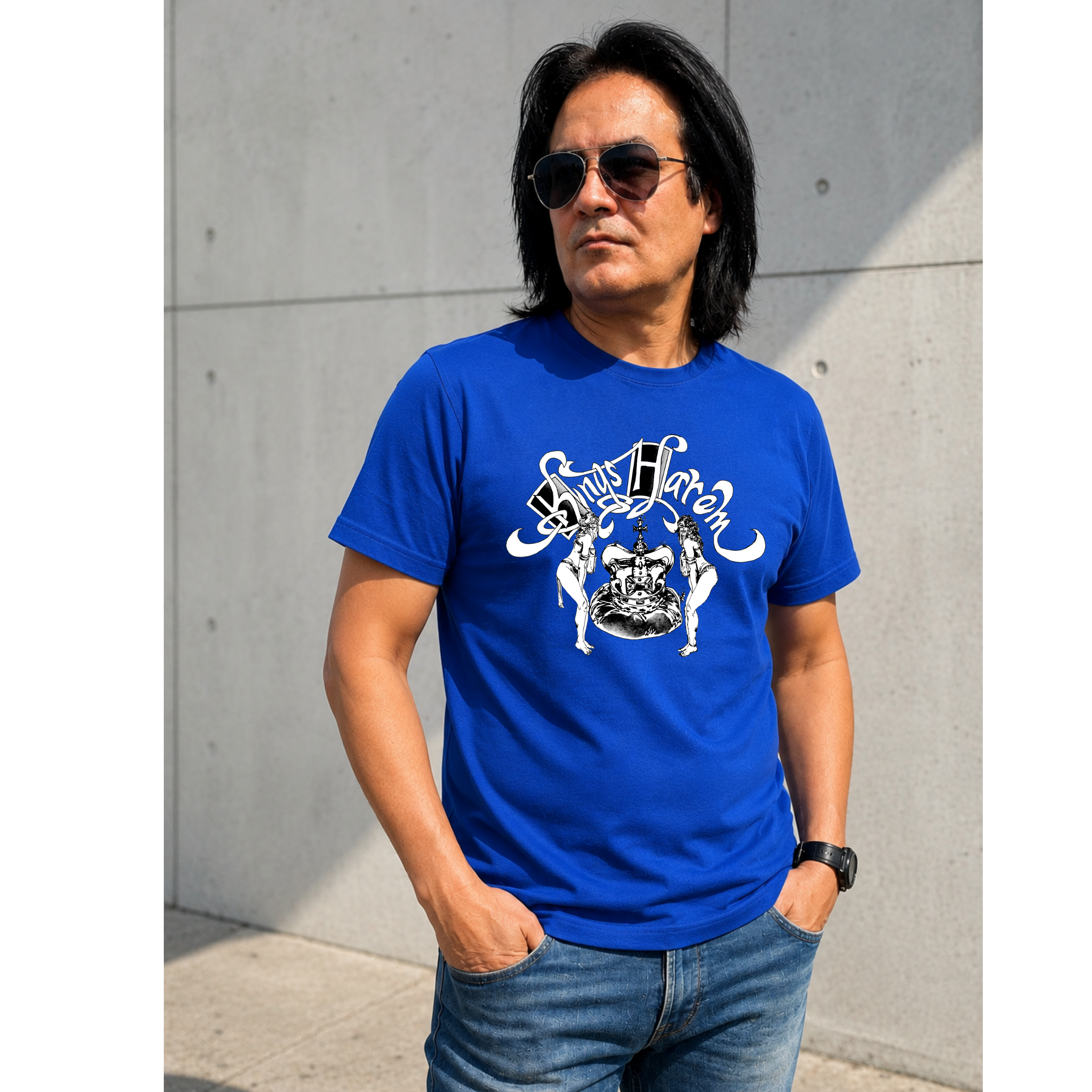 Kings Harlem Monochrome Graphic T-Shirt | Vintage Urban Streetwear Tee | Retro Hip Hop Crown Unisex Shirt